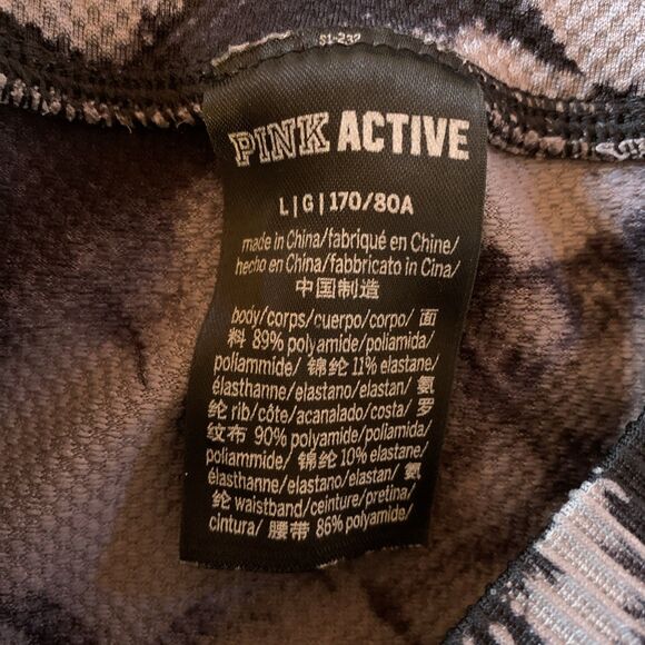 Pink Active Bike Gym Shorts Sz Large Ribbed Textured Athletic Workout Black Gray - Picture 2 of 12